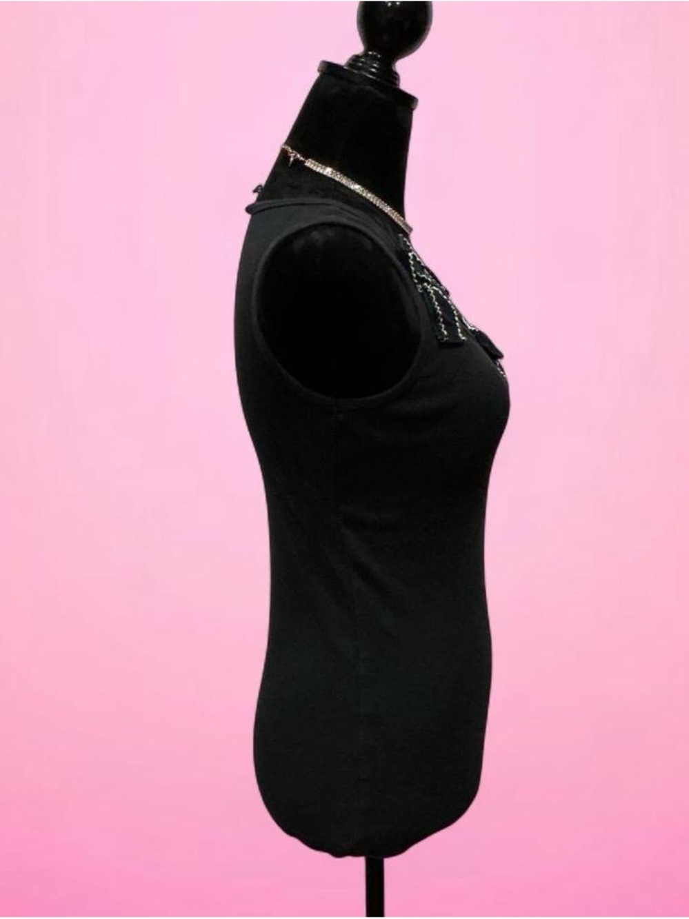 Allen B. By Allen Schwartz Black Tank with Bow Detail - Picture 3 of 8